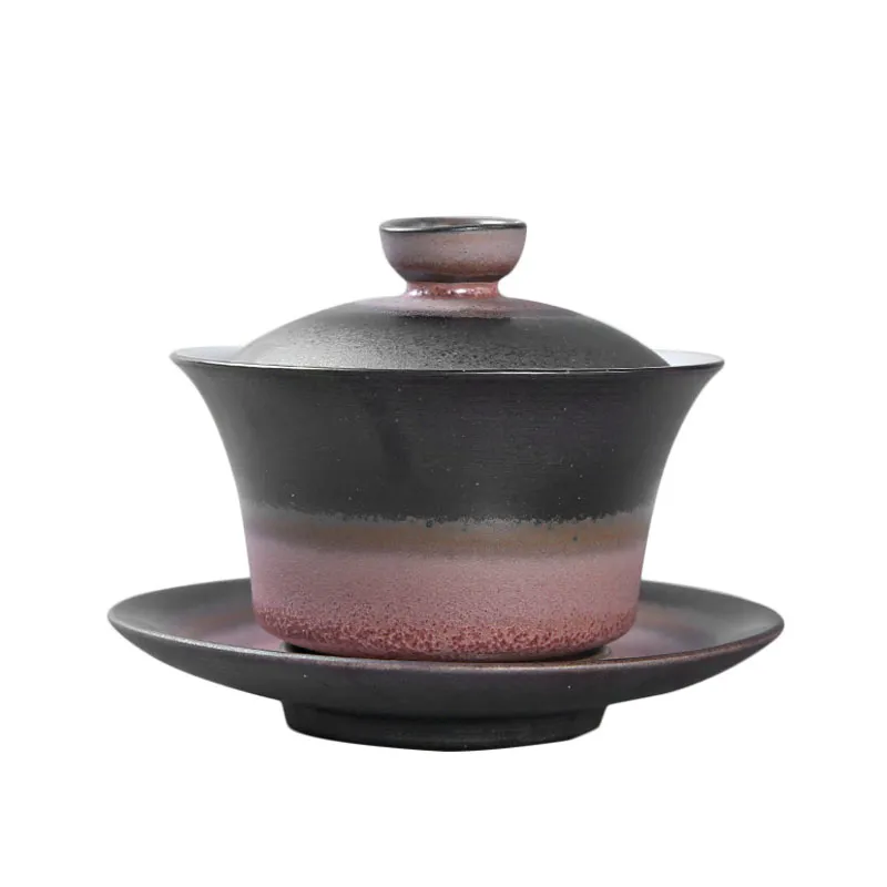 Ceramic Tea Bowl Saucer Lid Set Gaiwan Tureen 180ml Handmade Teaware Container Drinkware Pu'er Tea Tureen Master Cup Home Decor
