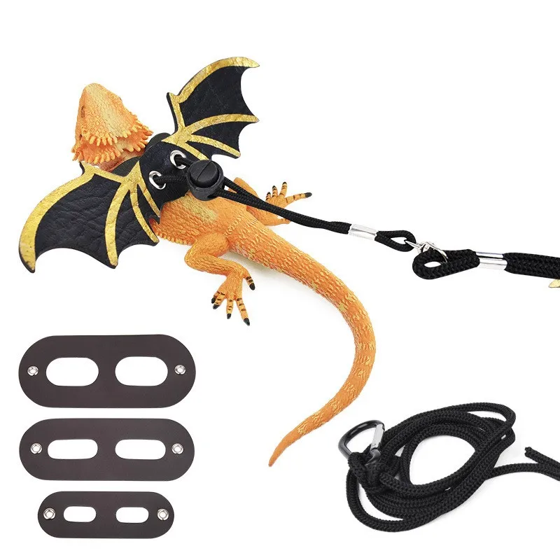 Petits Animaux Colliers Réglables Harnais Laisses Lézard Barbu Dragon Reptile Critter Pet Laisse Harnais Dragon Wings yq01170