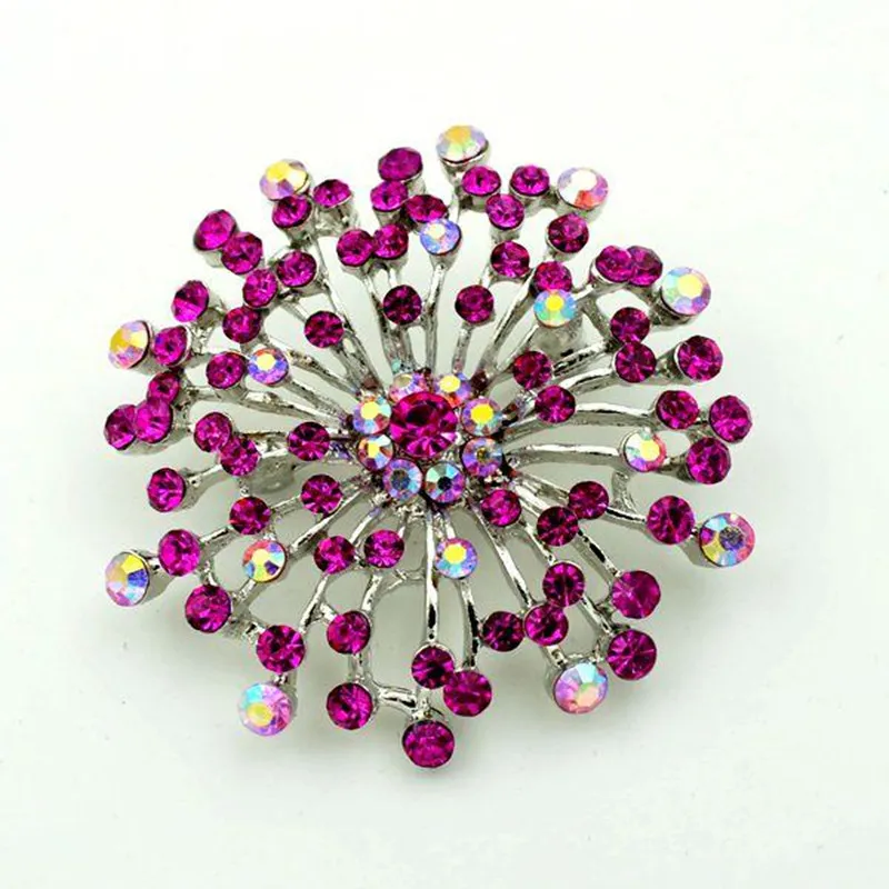 2 inch vintage look rhodium verzilverd hete roze strass crystal diamante pins broche voor bruiloft uitnodiging