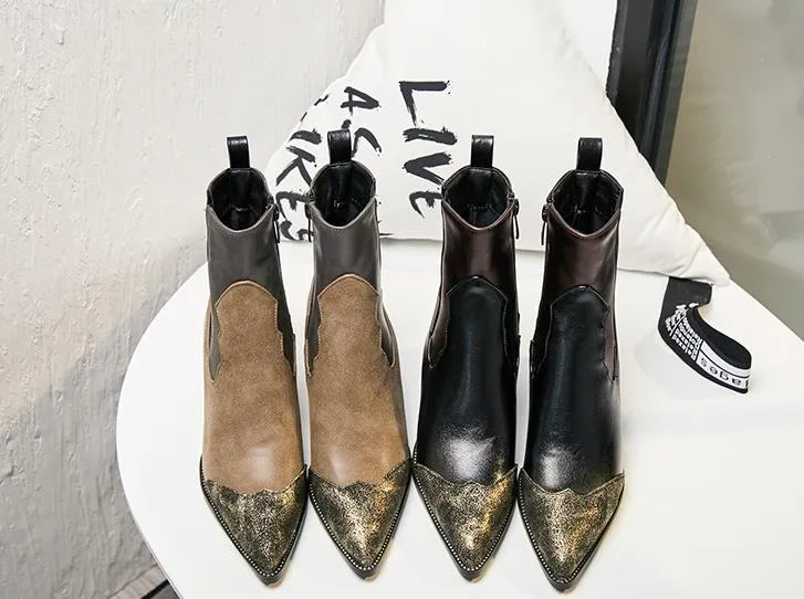 Vente chaude-hiver 2018 nouvelles bottes Martin pour femmes bottes courtes en cuir verni à talons hauts épais pour femmes livraison gratuite