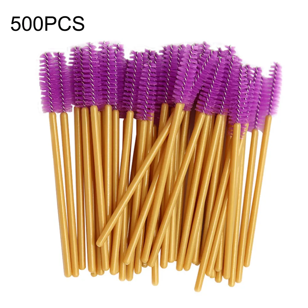 500pcs engångsmikroögonfransborstar Mascara Applicator Wand Borstar Comb Eyelash Makeup Tool Kit Tillbehör