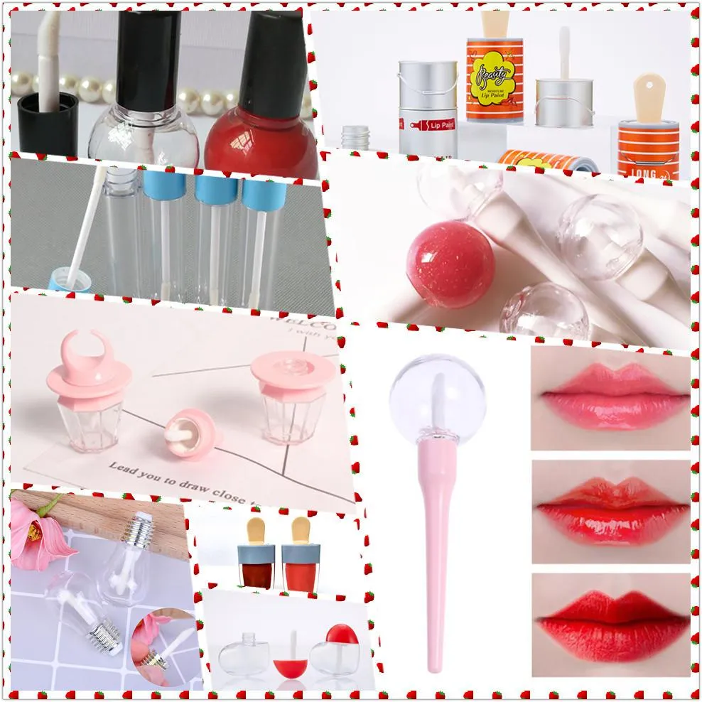 20st Tomt Clear Lip Gloss Tube med lock Lip Balmflaska Container DIY Refillerbara provflaskor