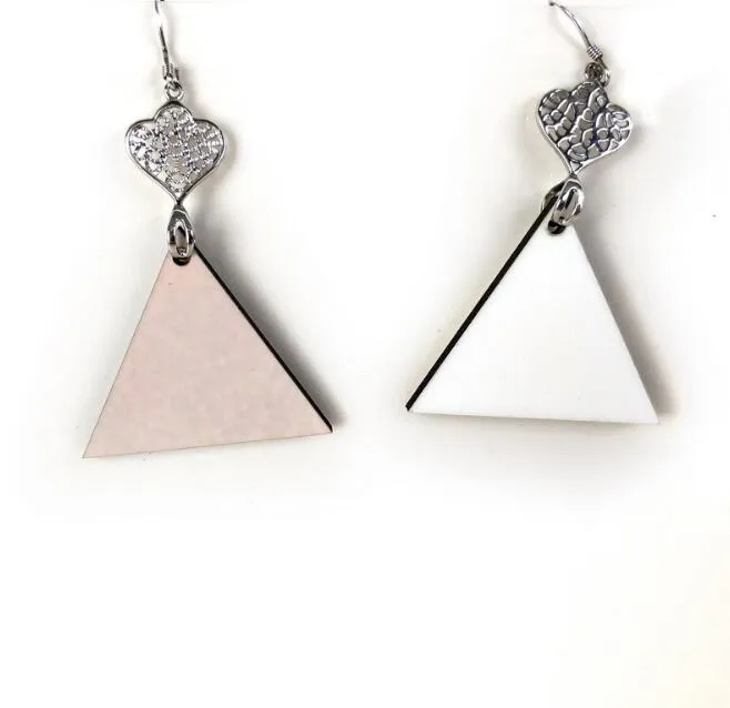 10Pairs Sublimation Double DIY Triangle Ohrringhandbuch Blankoser Eardrop Beste Handarbeit für Geschenk