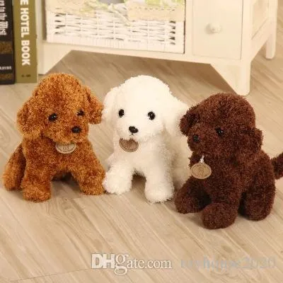 Bruin wit gouden puppy gevulde dieren teddy hond kleine hond zachte poppen baby kinderen speelgoed voor kinderen verjaardagspartij geschenken