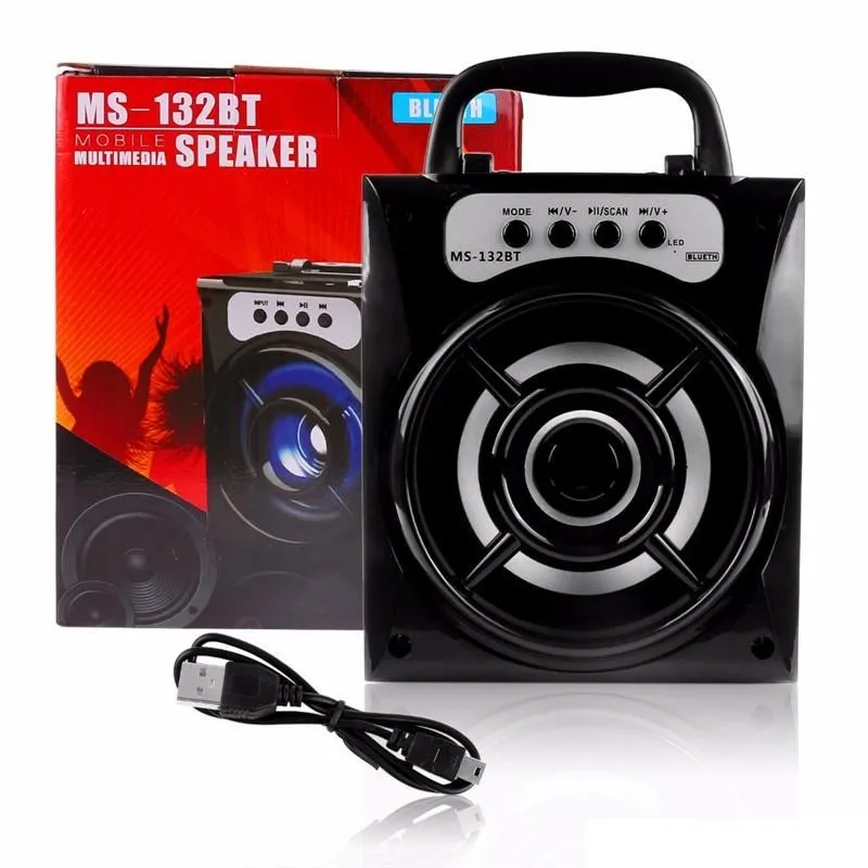 LED Mobile Multimedia Wireless Bluetooth Portable Speaker With USB TF AUX FM Radio MS-132BT Outdoor Super Bass For Android Apple