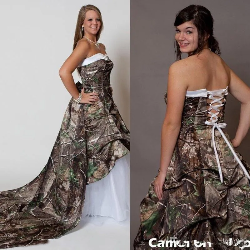 Save Big on Bulk Plus Size Camo Wedding Gowns Plus Size Camo Wedding Gowns:  A Line Sweetheart Bride Dress Custom Made Best Deals on DHgate