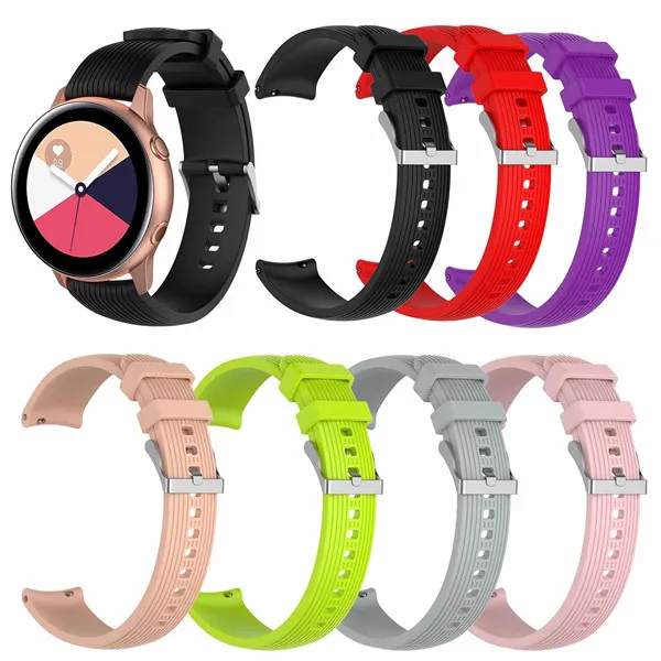 20mm esportes silicone banda para samsung galaxy watch sm-r810 42mm engrenagem 2 esporte strap para huami amazfit bip / amazfit 2 smart watch