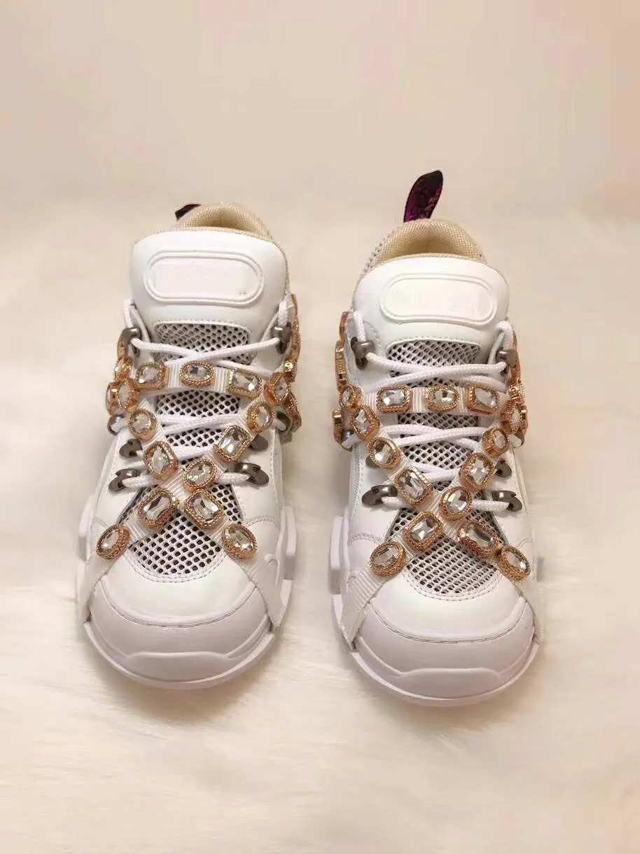 2018 new fashion brand men women shoes designer sneakers top quality casual shoes designer shoes with crystal woman man boy girl lady shoe