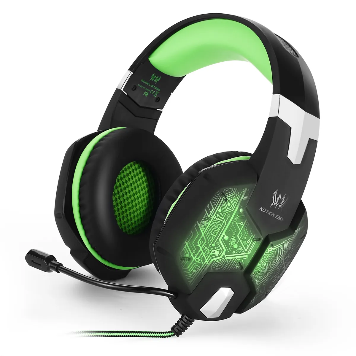 JEDER G1000 Professioneller Gaming-Kopfhörer PS4 XBOX ONE Headset mit Mikrofon, Stereo-Bass, atmendes LED-Licht, PC-Tablet, 20 Stück/Menge