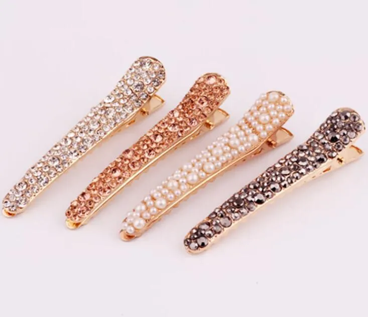 Europe Fashion Jewelry Women's Rhinestone Hairpin Hair Clip Dukbill Toothed Hair Clip Bobby Pin Lady Barrette GD16