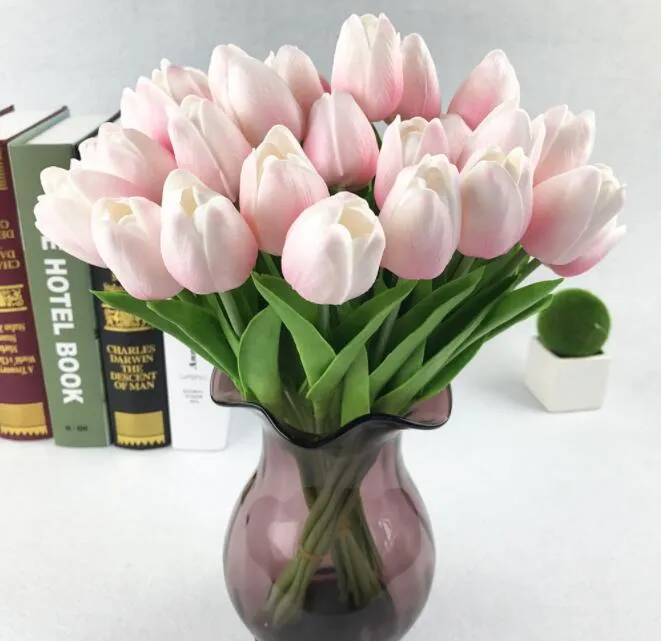 fiori finti Tulipani Fiori artificiali PU bouquet artificiale Real touch fiori artificiali per la decorazione domestica GB516