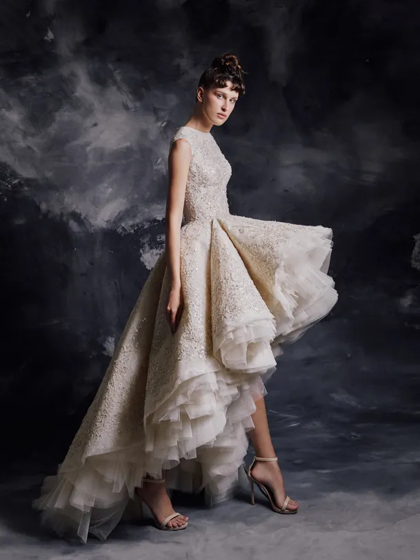 Modest Jewel Sleeveless High Low A Line Evening Lace Applique Crystal Formal Dresses Sweep Train Party Gown For Women 2024 From Bestdressing 261.6 DHgate.Com