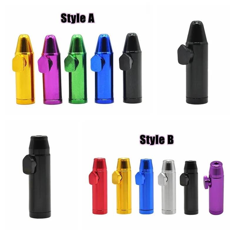 New Mini Warhead Shape Portable Design innovativo Strumento per pipa da fumo Guarnizione staccabile Snuff Snorter Sniffer Torta calda di alta qualità DHL Free