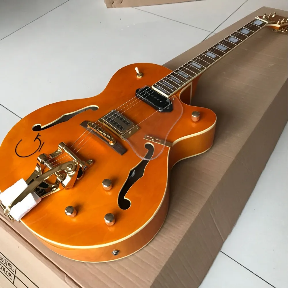 Shop.F Hollow Body Jazz Electric Guitar, Orange Color 6 Stings Guitarra, Semi Hollow Gitaar. From $330.66 | DHgate.Com