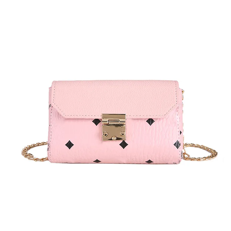 Rosa Sugao Chain Bag Axel Väskor Deisgner Crossbody Bag Kvinnor Små handväska PU Läder Små Square Väskor Högkvalitativa Shopping Väskor