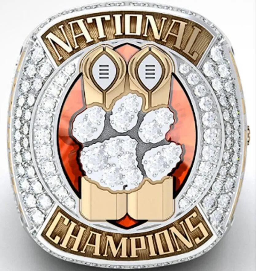 2018 2019 Clemson Tigers Final NCAA Ulusal Şampiyonası Yüzük Fanı Erkekler Hediye Toptan Drop Shipping