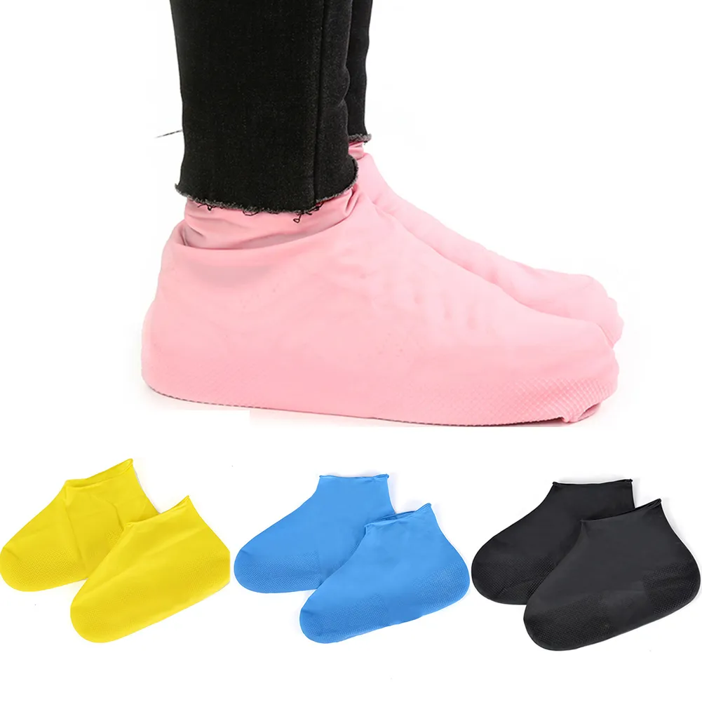 1 paire de couvre-chaussures de pluie imperméables en Latex réutilisables, couvre-chaussures en caoutchouc antidérapant, accessoires de chaussures S/M/L