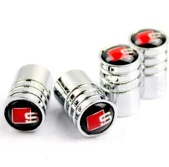 Car Sticker tire valves caps case For AUDI S A3 A4 A5 A7 A8 A6 A1 B4 B5 B6 Q3 Q5 Q7 Accessories Car Styling