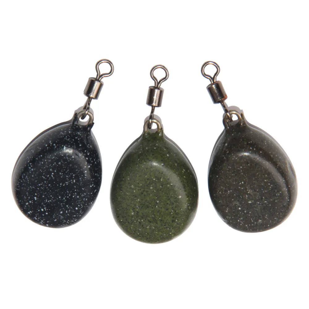 Coated Carp Fishing Lead Weights: Flat Swivel Sinkers in Black, Brown,  Green Shop Now! - Main Image