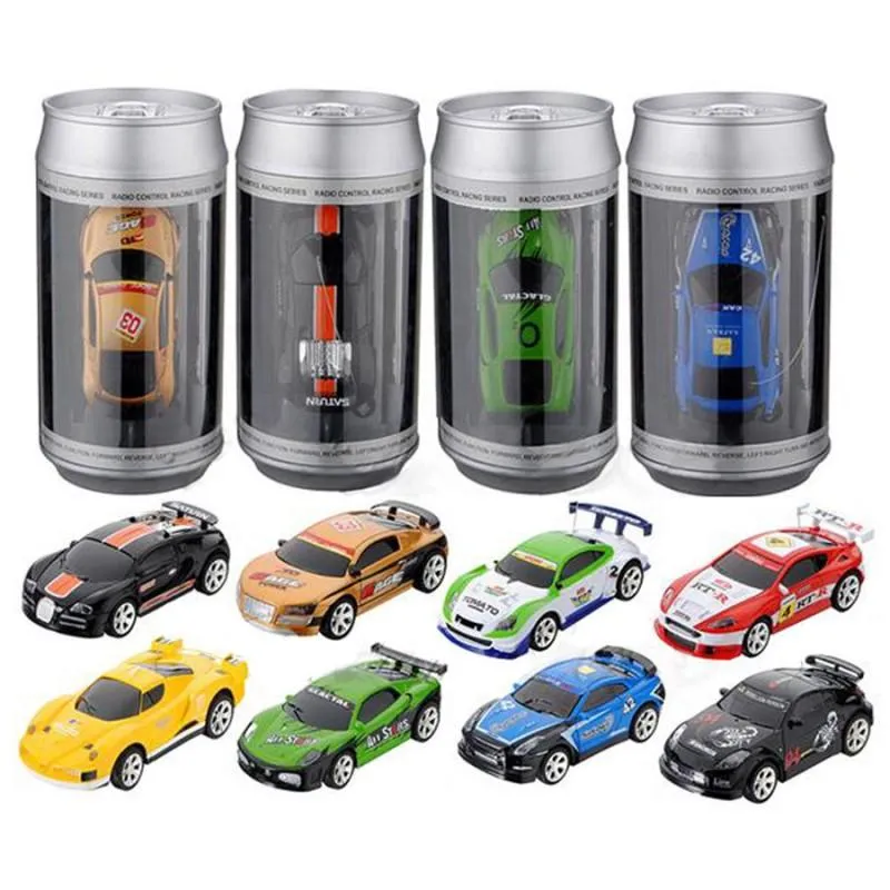 Creative Coke Can Fjärrkontroll Mini Speed ​​RC Micro Racing Car Vehicles Gift for Kids Xmas Present Radio Contro Fordon