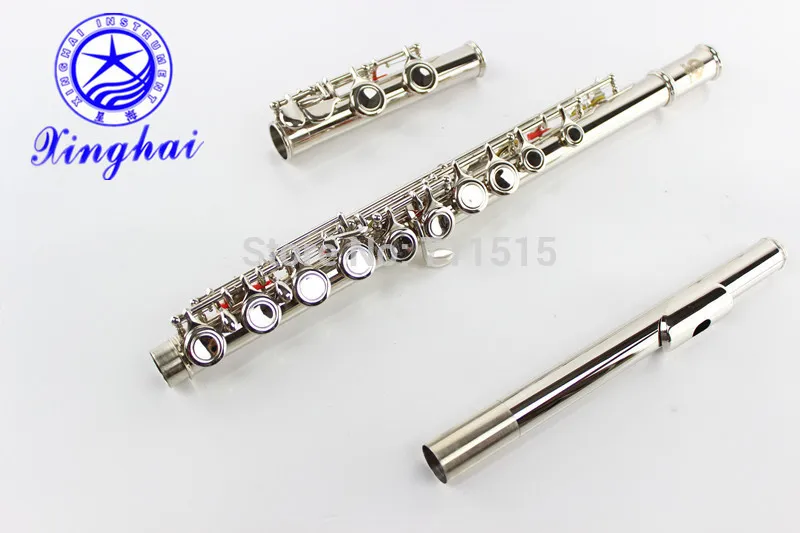 New Arrival Xinghai 16 Closed Holes Flute High Quality E Key Flute Silver Plated Surface Musical Instrument With Case Free Shipping