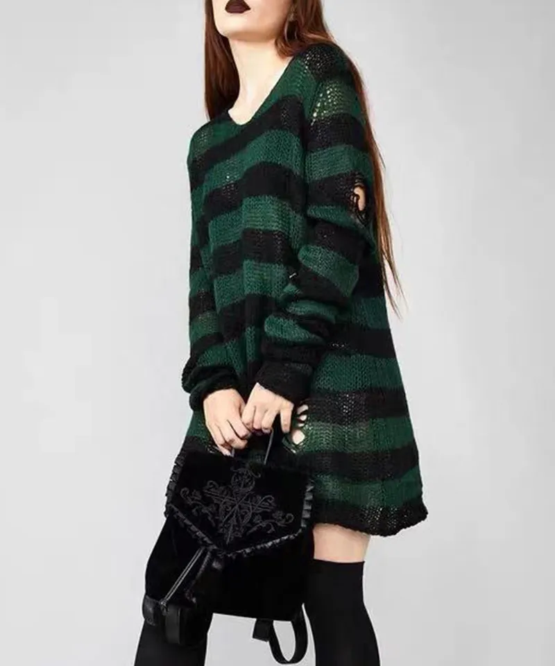 green striped sweater dress Stripe Cardigan Sweater Dress main image 0
