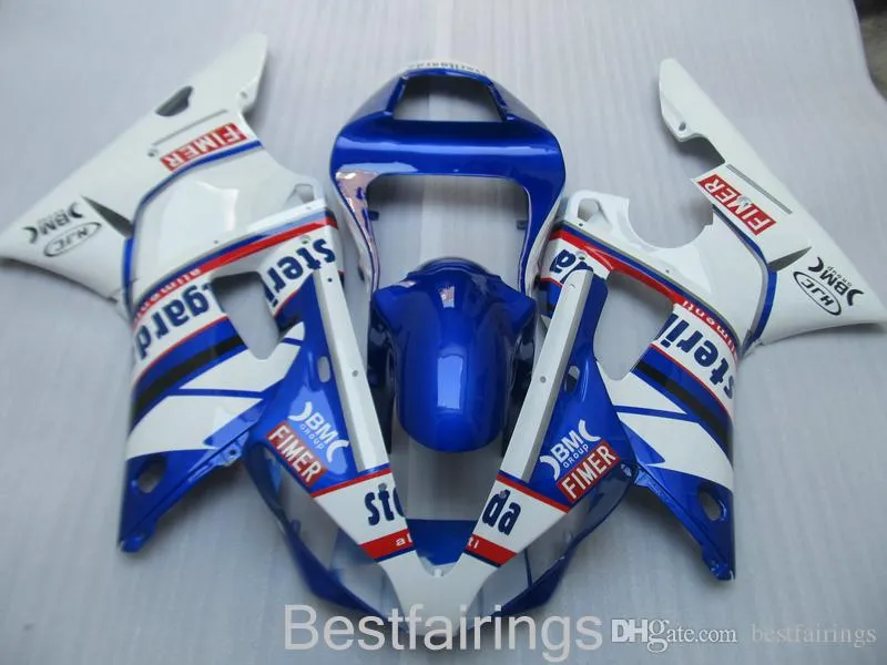 Kit de carénage ZXMOTOR offre spéciale pour YAMAHA R1 2000 2001 carénages bleu blanc YZF R1 00 01 No.24