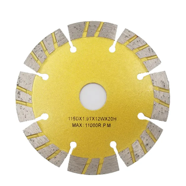 Disque de coupe rapide de haute qualité, 4.5 pouces, roue de coupe frittée D115mm, lames Turbo pour carreaux de pierre, 10 pièces, fournisseur d'usine