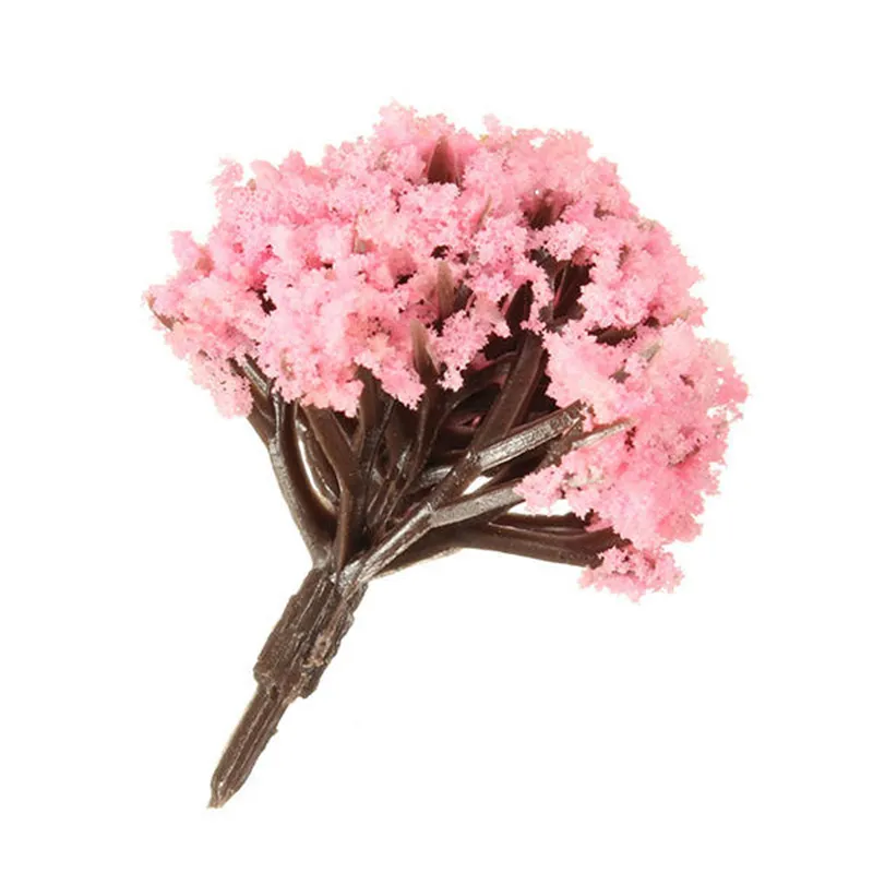 Decorazione per vaso per piante, ornamento da giardino fatato, 5 dimensioni, alberi di ciliegio rosa