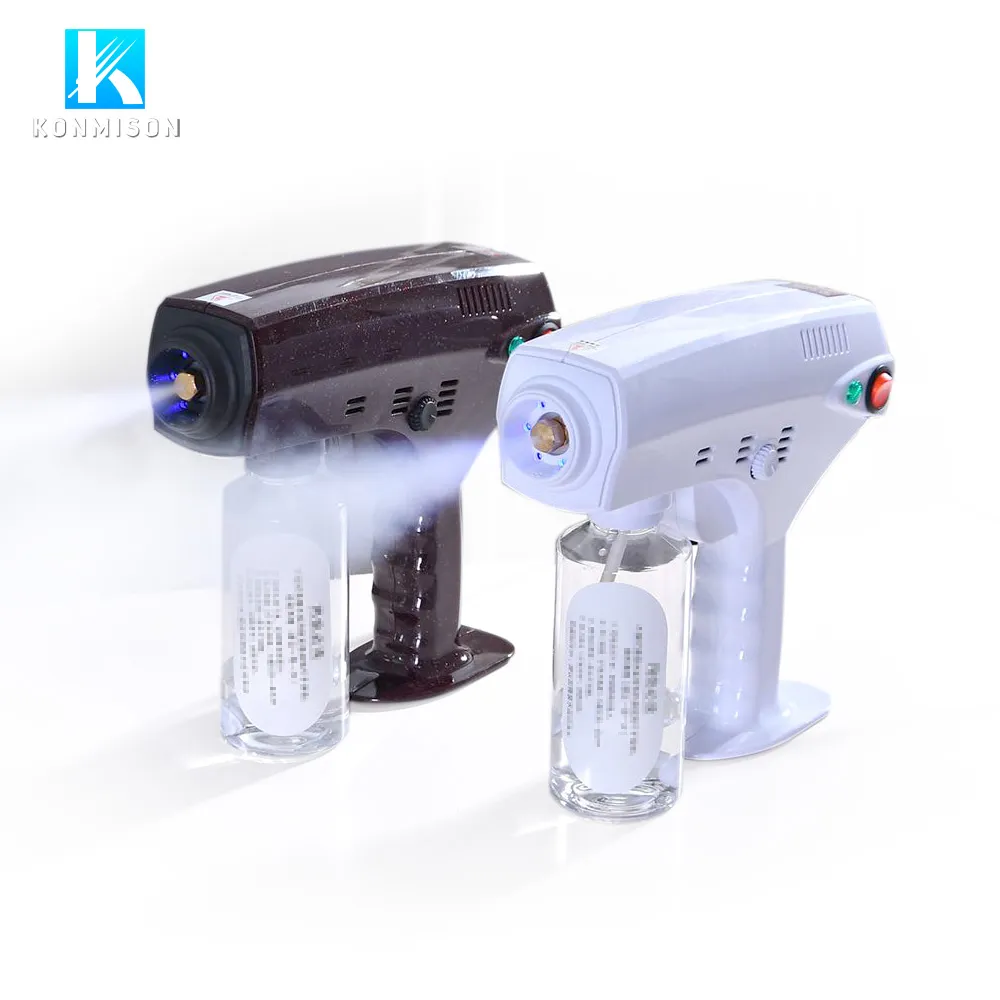 2020 Portable Hair Nano Steam Gun Blue LED Light Sterilizer Anjon Nano Disinfents Spray Gun Hem Använd DHL Gratis frakt