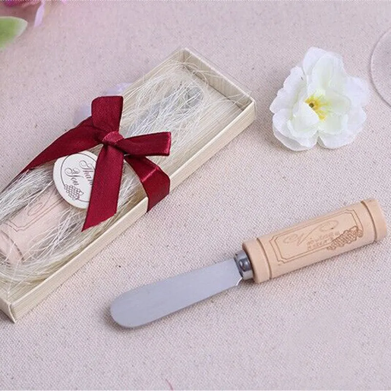 Stainless Steel Spreader Cheese Cream Butter Knife Wooden Handle Butter