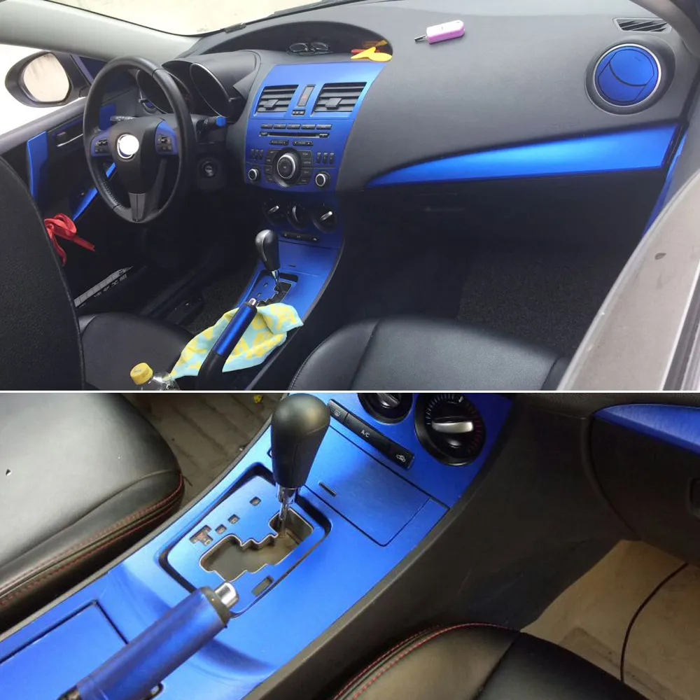 Per Mazda 3 2010-2015 Pannello di controllo centrale interno Maniglia per porta 3D 5D Adesivi in fibra di carbonio Decalcomanie Car styling Accessorie348S