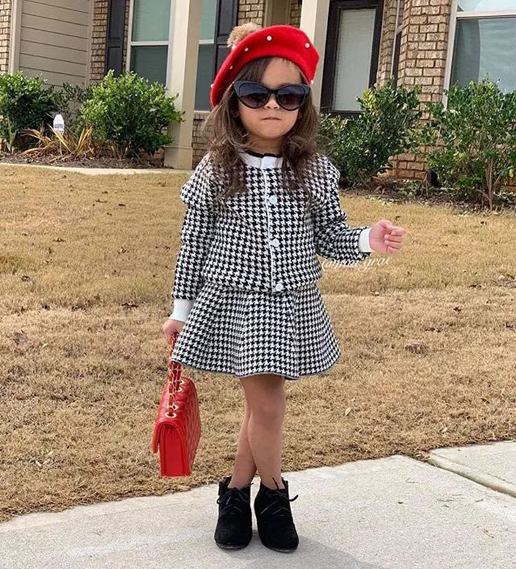 DHgate.com:Toddler Girls Designer Clothes: Plaid Knit