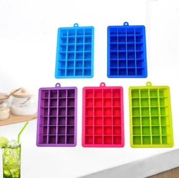 24 Grid DIY Big Ice Cube Mold Square Shape Silicone Ice Tray Easy Release Maker Creative Home Bar Köksredskap