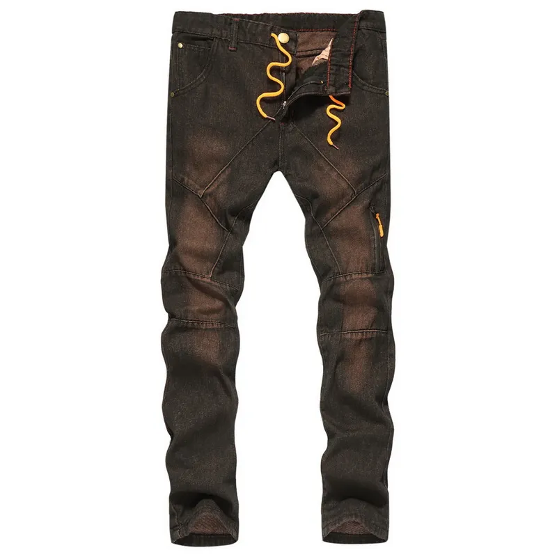 Дубовые весенние уличные теплые джинсы для мужчин 2019, винтажные плиссированные джинсы скинни, модные мотоциклетные брюки с эластичной резинкой на талии, мужские брюки в стиле хип-хоп 445