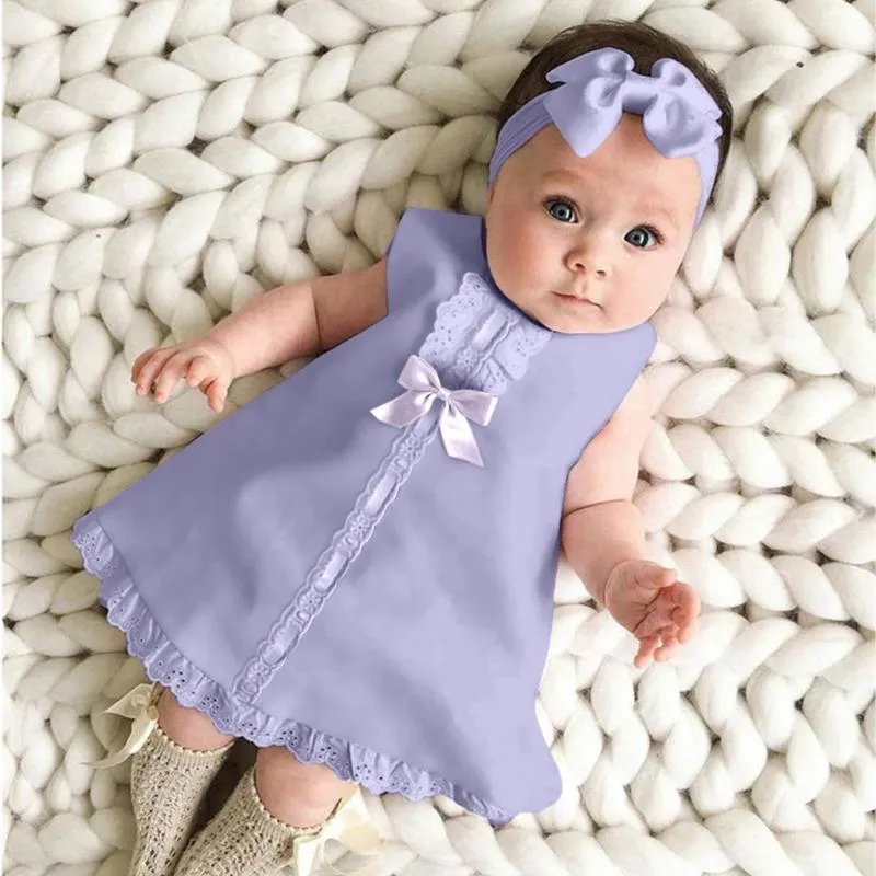 Robes de fille 1 an bébé fille robe d'anniversaire pour la fête avec bandeau un vêtements de baptême