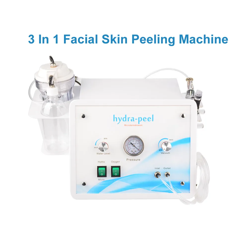 3 em 1 Diamond Dermoabrasão Beauty Machine Microdermabrasion Facial Peeling Suction Aqua Peel Oxygen Jet Skin Rejuvenation Instrument