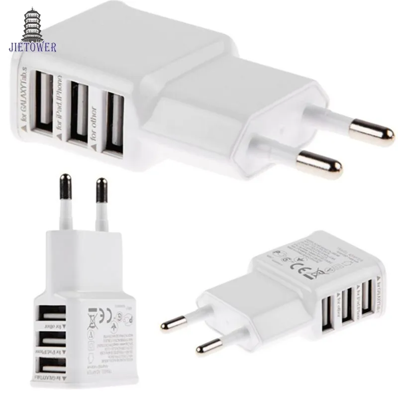 5 V 2A EU Multi USB-oplader Apparaatplug voor OnePlus iPhone 6 5S 5 4S voor Samsung Galaxy S5 Reizen USB Power Adapter Wall Charger 200pcs / lot