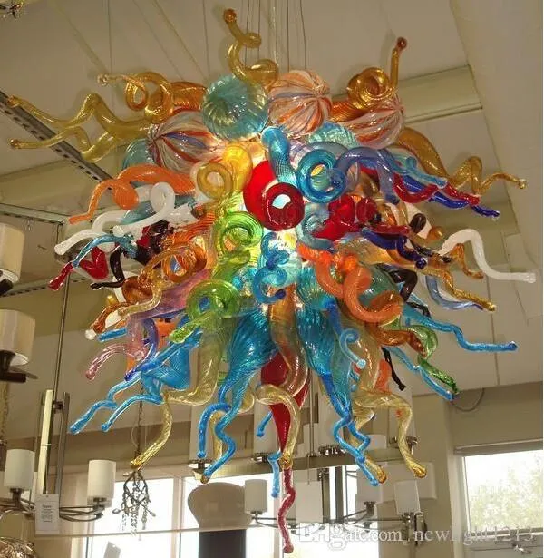 Home Art Lamps Various Color Hand Blown Glass Chandelier Crystal Chandelier Lights LED Murano Glass Ceiling Chandelier