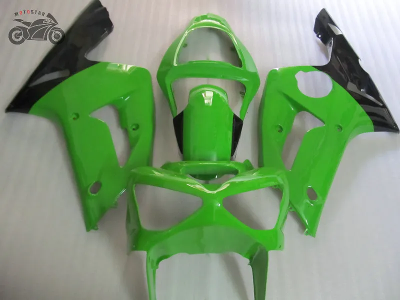 Plástico ABS kit carenagens de injeção para a Kawasaki Ninja 2003 2004 ZX6R ZX636 03 04 ZX6R 636 partes de corpos verdes motocicleta preta carenagem