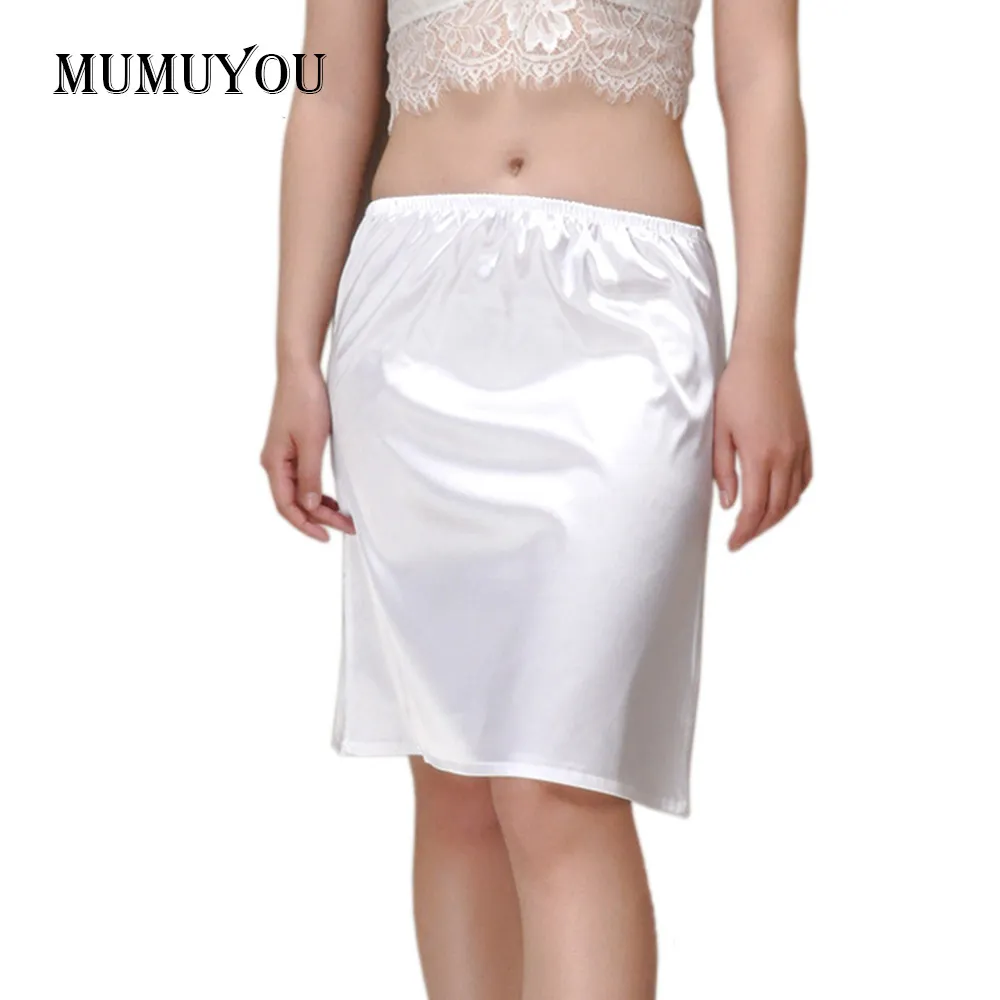 Womens Sleepwear Women Satin Half Slip Underskirt Midi Petticoat Loose Fit  Sexy Under Dress Summer Casual Wear White/Black/Champagne 45cm 0 From  Buttonhole, $41.79