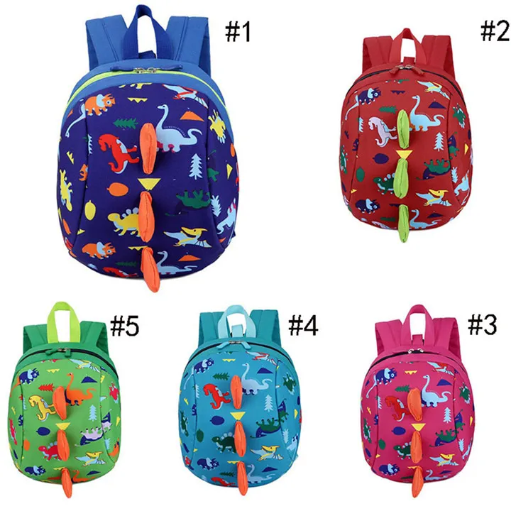 Novo 5 Estilo Crianças Segurança Harness Mochila Trela ​​Criança Criança Anti-Perdido Dinossauro Mochila Dos Desenhos Animados Saco Arlo Kindergarten Mochilas