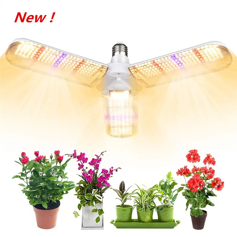 414 LED's Grow Gloeilampen 150 W Opvouwbaar daglicht Volledige spectrum Grow Lights for Indoor Plants Groenten Groenhouse Groeiende plantenlichten