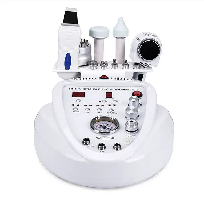 Multifunctional beauty equipment 5in1 Diamond microdermabrasion dermabrasion photon LED skin scrubber hot &cold hammer multifunctional face lift peeling