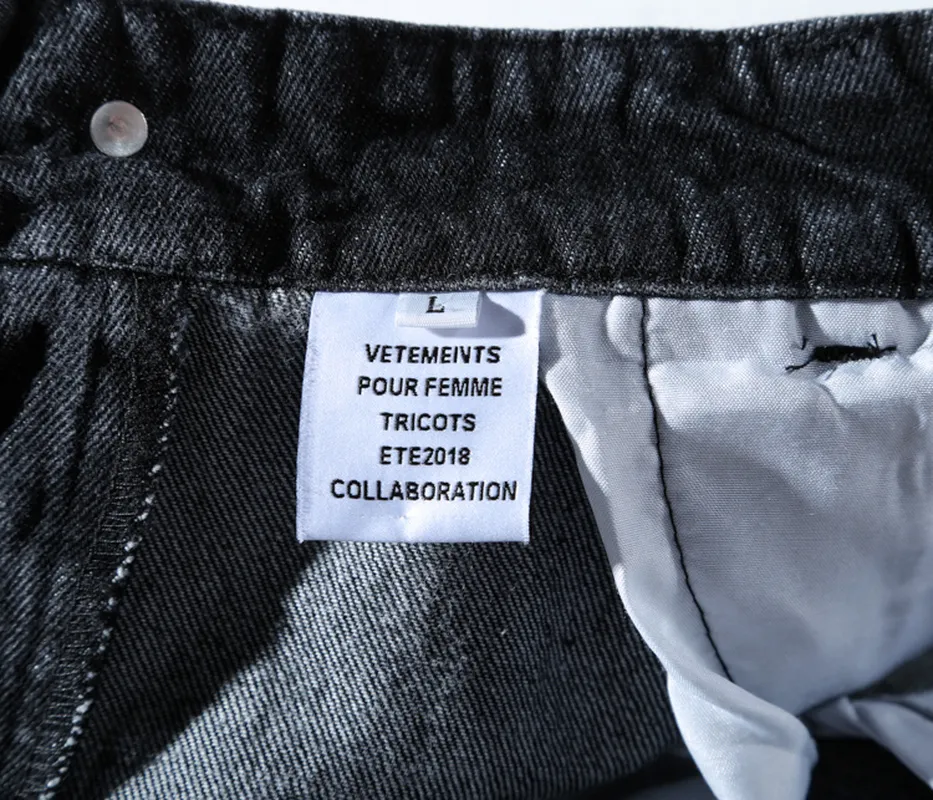 Vetements Jeans Men Women Make Streetwear Clothes Old Broken Skinny Jean Ripped Jeans for Men Homme Brand Pants Vetements