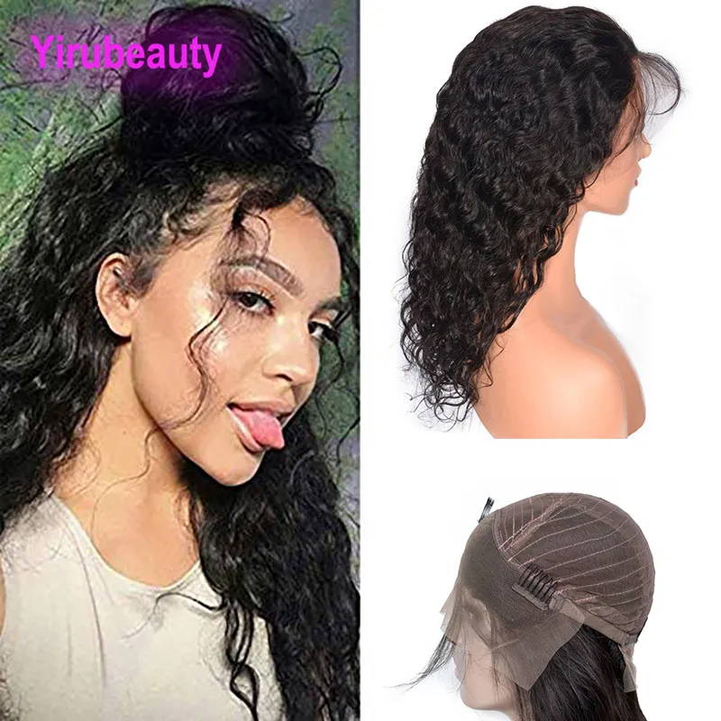 Brazilian Human Hair Lace Front Wig Water Wave 10-30inch Pre Plucked Wet And Wavy Virgin Hair Wigs