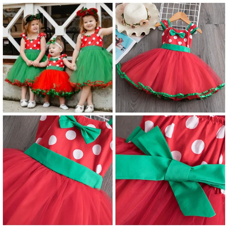 6 mois à 4 ans bébé filles robe de noël belle mignon nouveau-né bébés vacances habiller petite soeur fête famille tutu jupes