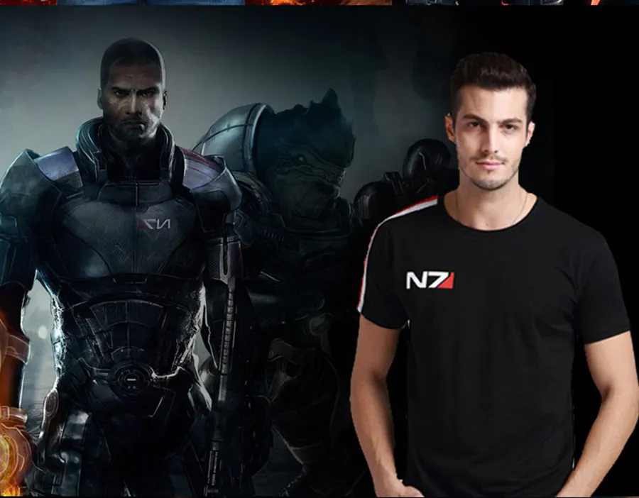 Mass Effect 3 T-Shirt Alliance Badge – Offiziell Lizenziert, Größe M, Schwarz