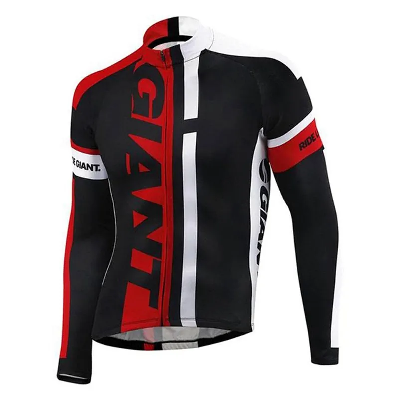 Primavera / outono GIGANTE Pro equipe bicicleta masculina ciclismo mangas compridas jersey camisas de corrida de estrada equitação tops de bicicleta respirável esportes ao ar livre maillot S21042995