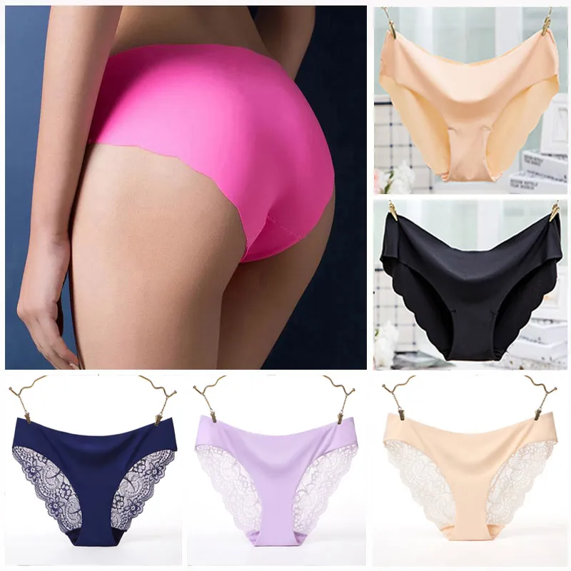 Marca bragas de las mujeres más el tamaño de Nueva ropa interior atractiva de la ropa interior de la mujer Nueva bragas inconsútiles de seda del hielo Calzoncillos Calzoncillos boxer de encaje tanga